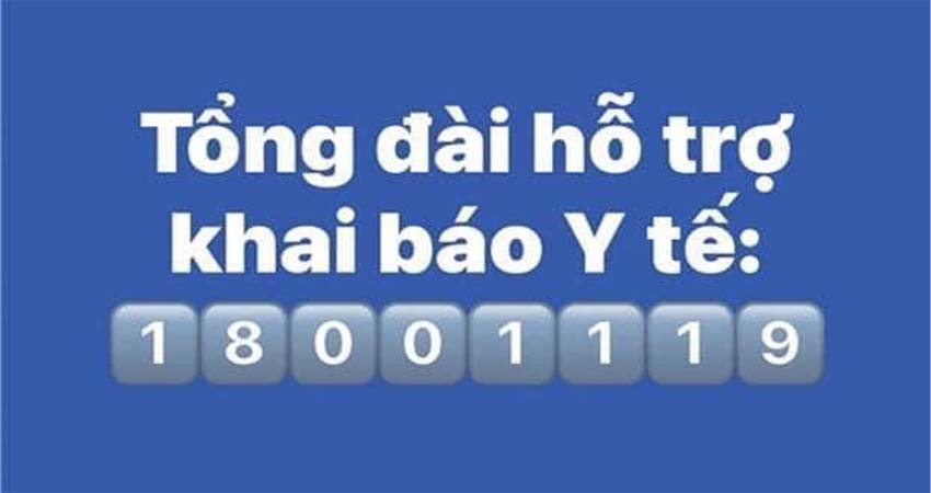 Tổng đài hỗ trợ khai báo y tế 